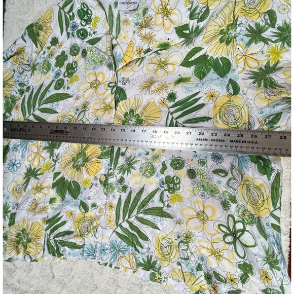 Harper Greer Womens XL White Multicolor Floral Swing Blouse Buttoned Long Sleeve - Picture 6 of 8